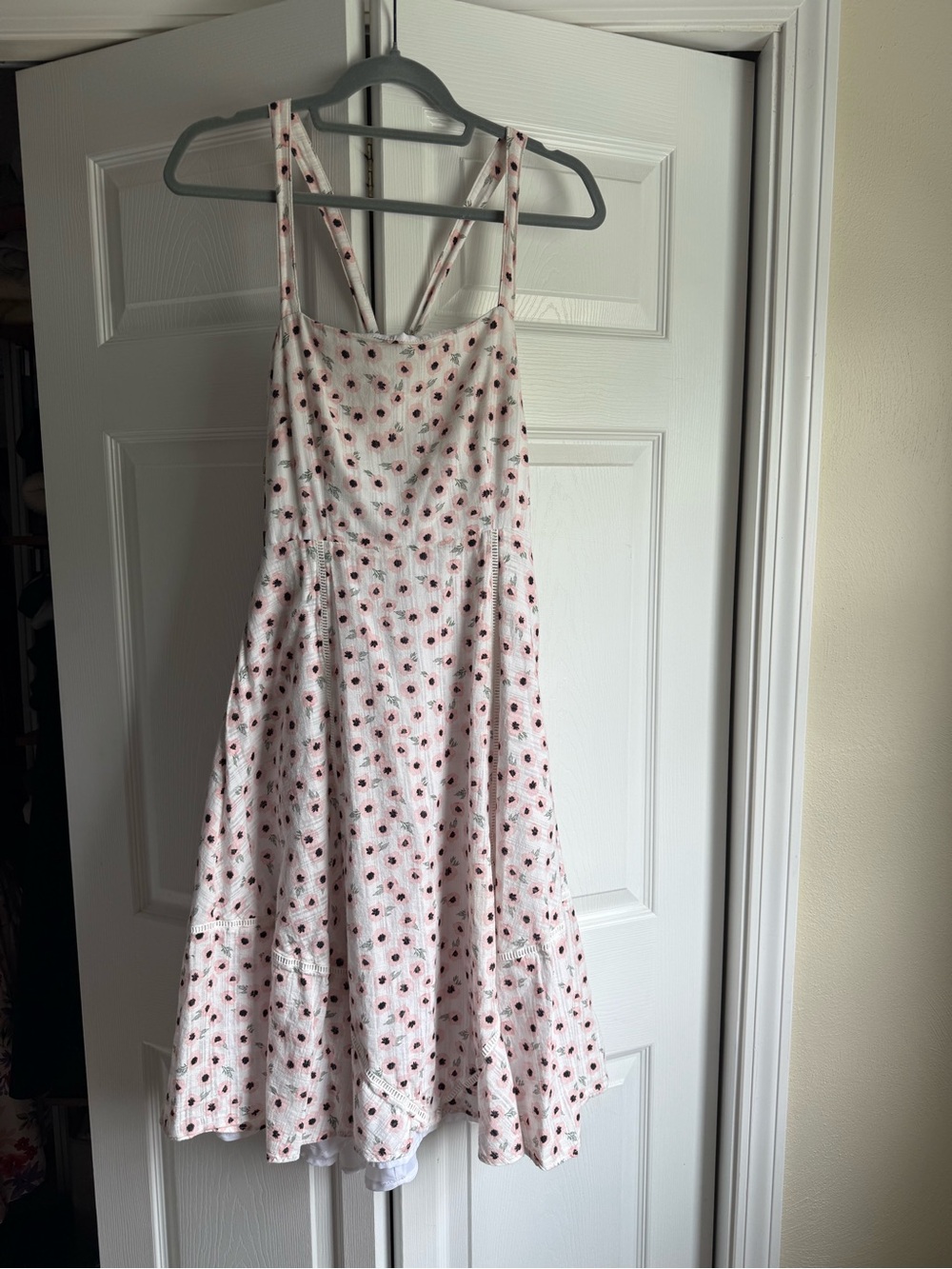 Hutch White Midi Dress with Pink Floral Print